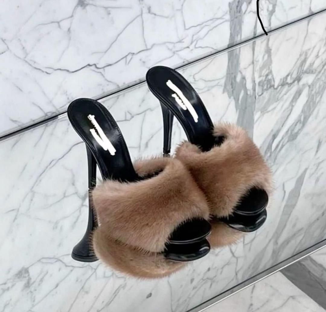 Prada Shearling-Trimmed Leather Mules - Image 2