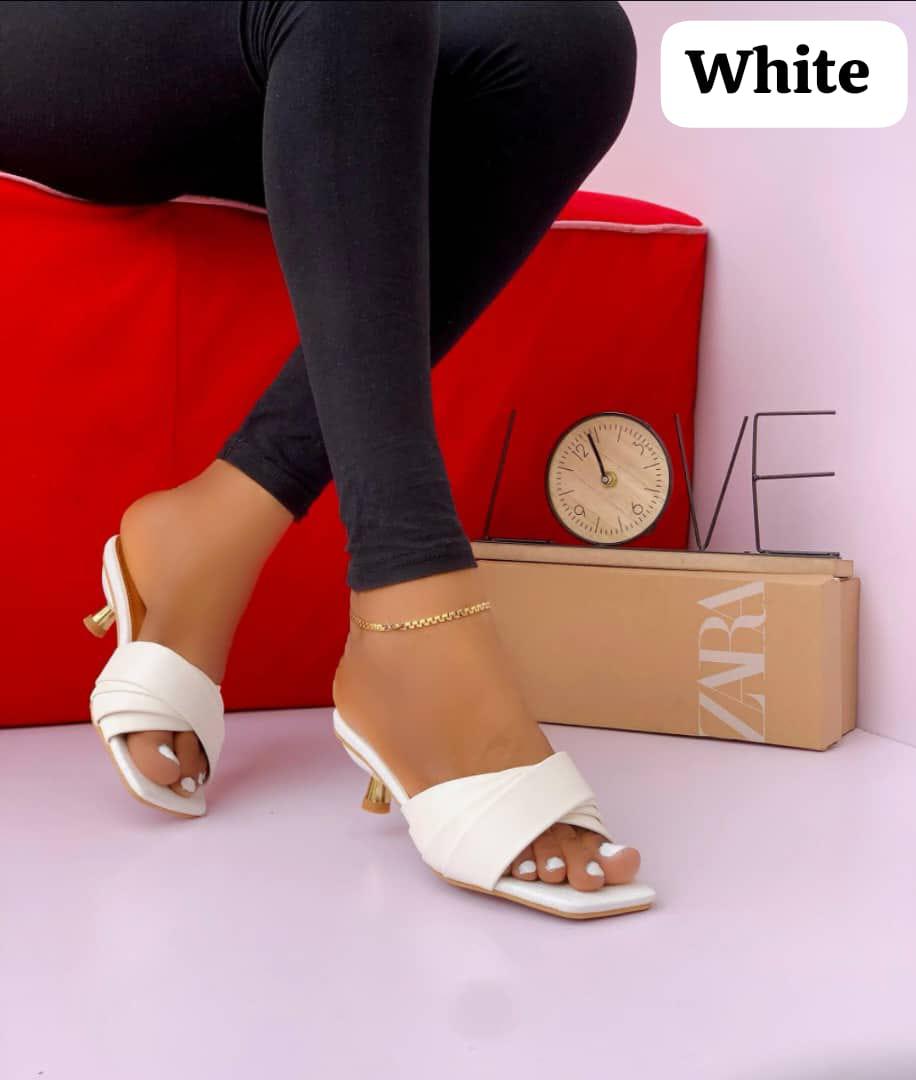 Zara black Crossover Kitten Heel Mules