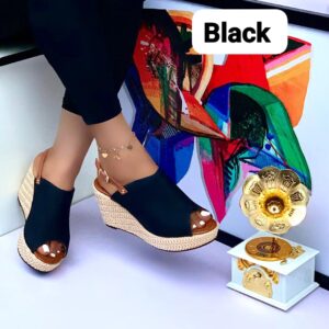 Peep-Toe Platform Wedge Sandals