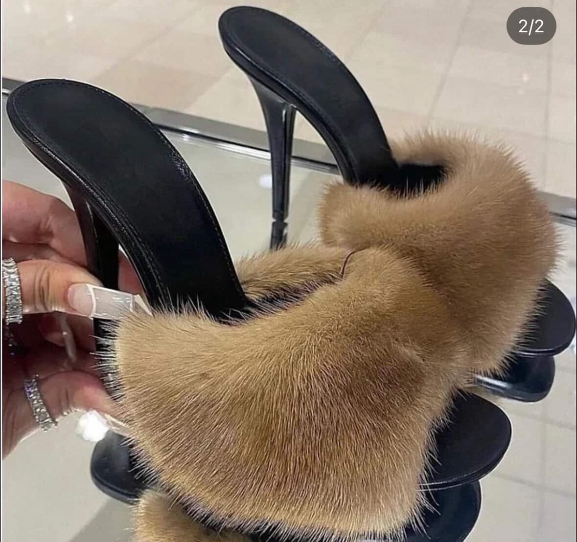 Prada Shearling-Trimmed Leather Mules - Image 4