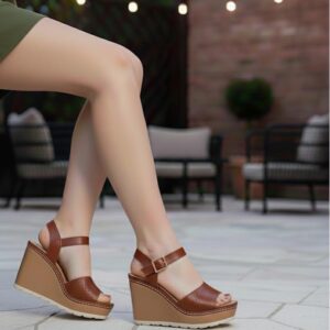 Brown Platform Wedge Sandals