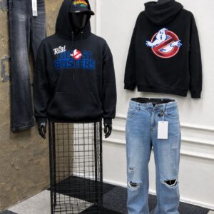 luxury branded ghostbusters hoodie X jean combo