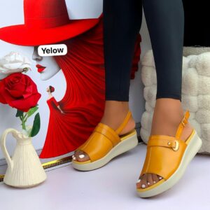 Women’s Platform Wedge Slingback Sandals.