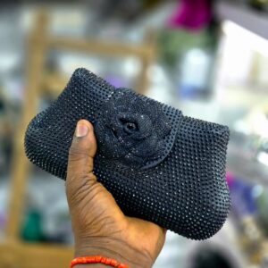 Rhinestone Rose Evening Clutch