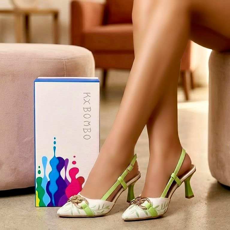 KXBOMBO pointed-toe slingback kitten heel - Image 2