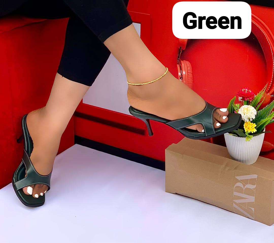 TOPSTITCHED HEEL MULES - Image 4