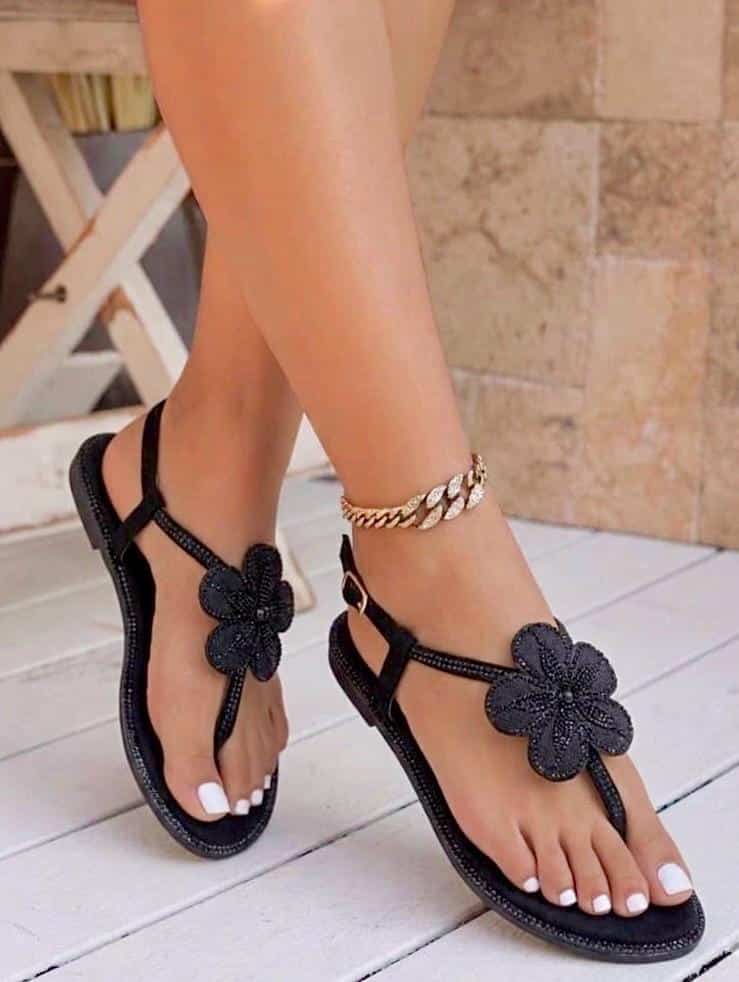 RENE CAOVILLA Flat Stoned sandals - Image 4