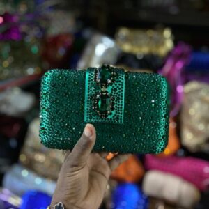 Crystal evening box clutch