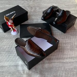 Tom Ford Croc-Embossed Leather Mules / Backless Loafers