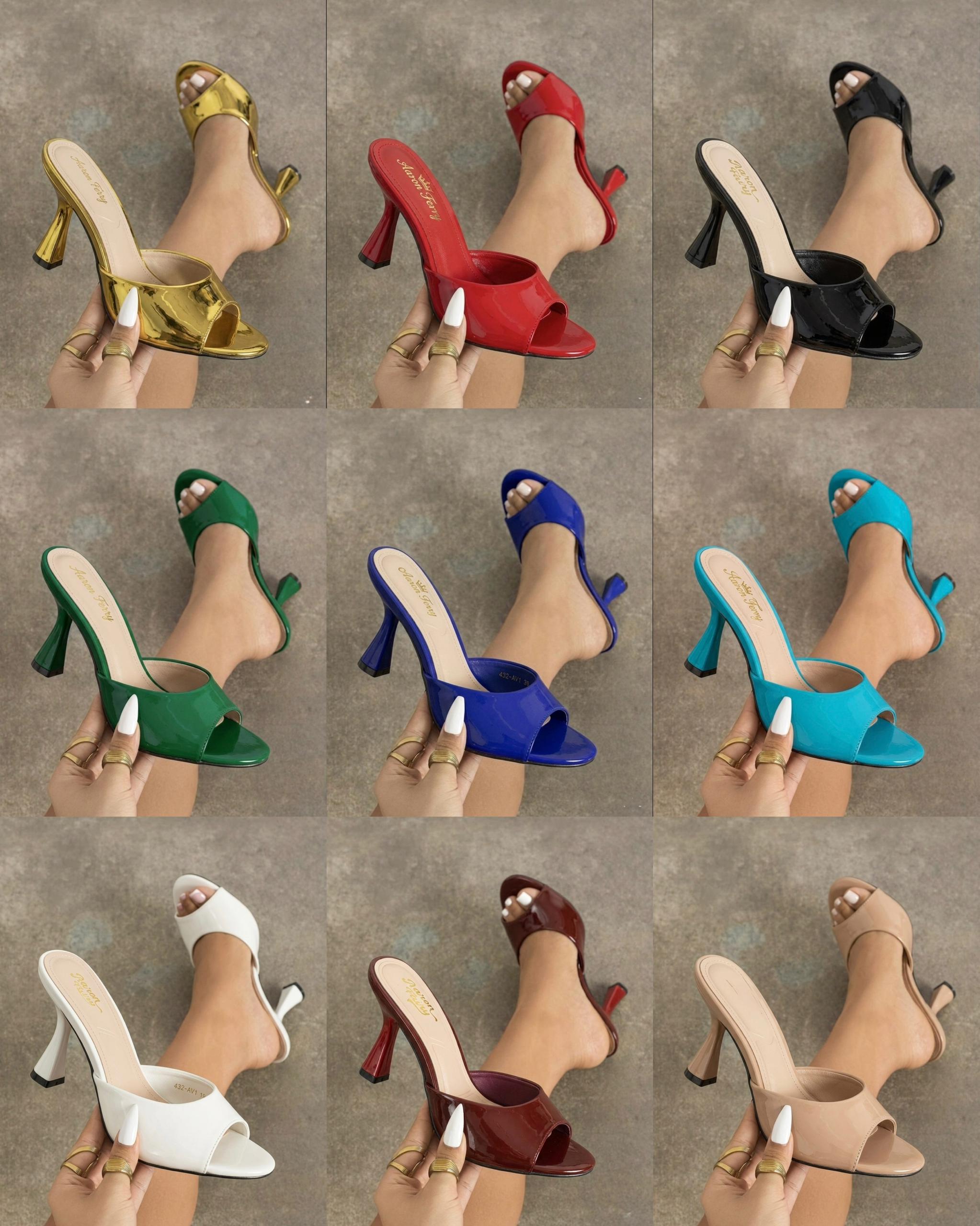 Open-toe, single-band heeled mule - Image 2
