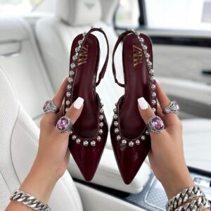 Zara Studded Slingback Flats