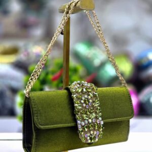 Jeweled Crystal Flap Evening Clutch Bag