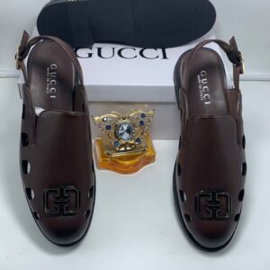 Gucci Men's Interlocking G Cut-Out Slingback Sandals