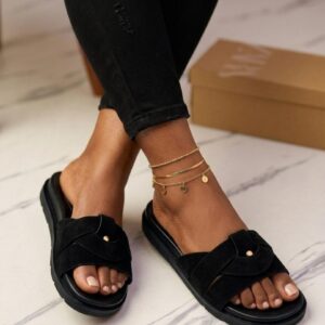 Zara Flat Suede Leather Interlaced