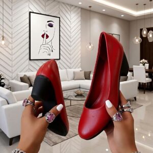 Low Chunky Heel Pumps