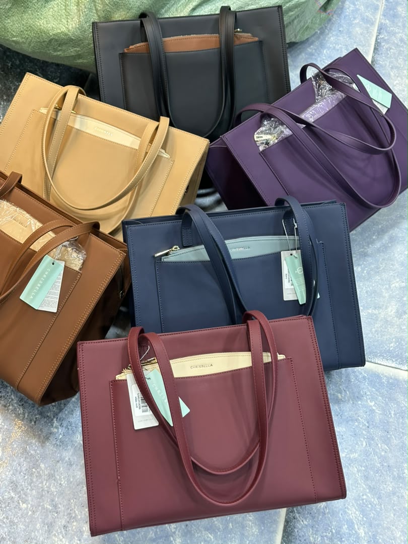 Chrisbella Structured 2-in-1 Top-Handle Tote Bag Set with matching cosmetic pouch - Image 6