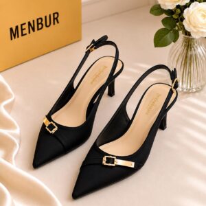 Menbur Pointed Toe Slingback Heels
