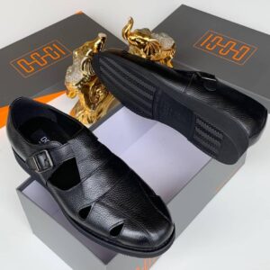 CGGI (CGGI 1990) Men's Leather Cutout Buckle Loafers