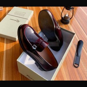 Richwanaz Leather Buckle Penny Loafers